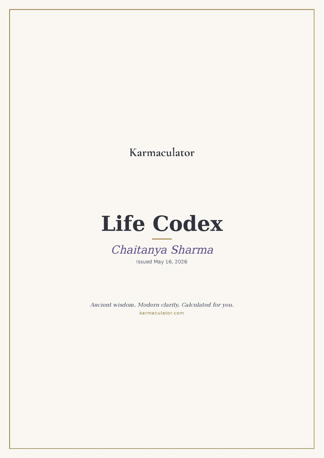 Your Life Codex - the complete Vedic reading