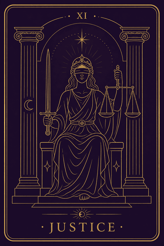 Justice tarot card